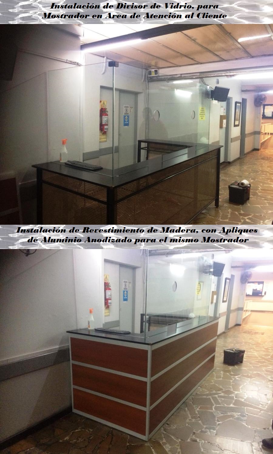 Divisor de Vidrio para Mostrador